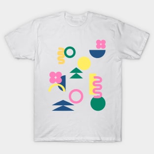 Simple Abstract Whimsy Shapes in Bright Colors T-Shirt